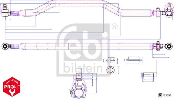 Febi Bilstein 185893 - Stūres šķērsstiepnis autodraugiem.lv