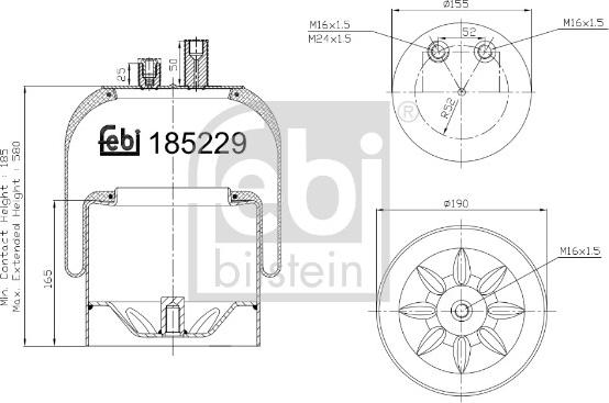 Febi Bilstein 185229 - Pneimoatsperes spilvens, Pneimopiekare autodraugiem.lv