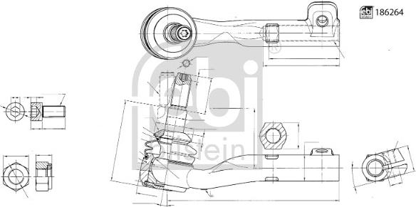 Febi Bilstein 186264 - Stūres šķērsstiepņa uzgalis autodraugiem.lv