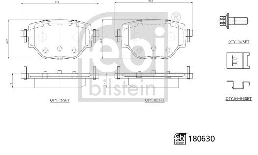 Febi Bilstein 180630 - Bremžu uzliku kompl., Disku bremzes autodraugiem.lv