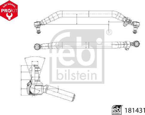 Febi Bilstein 181431 - Stūres šķērsstiepnis autodraugiem.lv