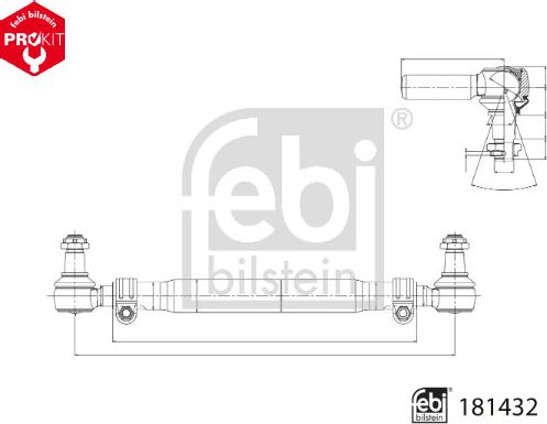 Febi Bilstein 181432 - Stūres šķērsstiepnis autodraugiem.lv