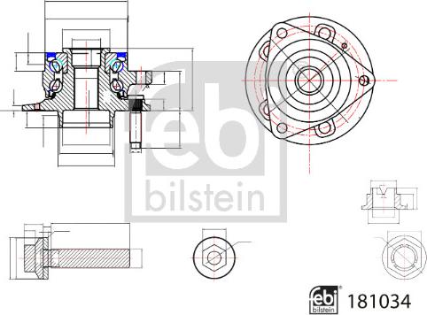 Febi Bilstein 181034 - Riteņa rumbas gultņa komplekts autodraugiem.lv