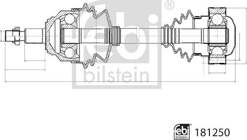 Febi Bilstein 181250 - Piedziņas vārpsta autodraugiem.lv