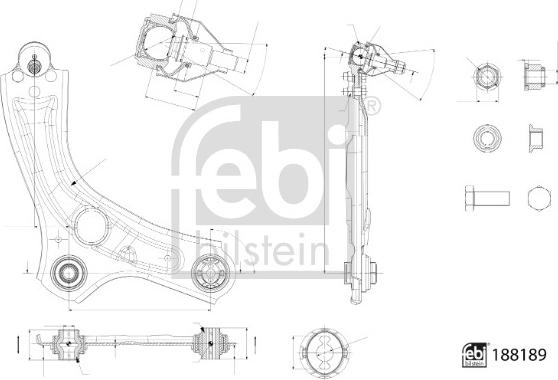 Febi Bilstein 188189 - Neatkarīgās balstiekārtas svira, Riteņa piekare autodraugiem.lv