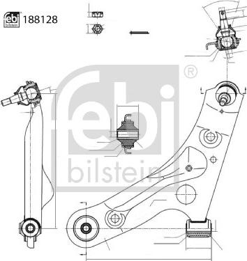 Febi Bilstein 188128 - Neatkarīgās balstiekārtas svira, Riteņa piekare autodraugiem.lv