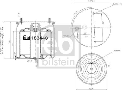 Febi Bilstein 183440 - Pneimoatsperes spilvens, Pneimopiekare autodraugiem.lv