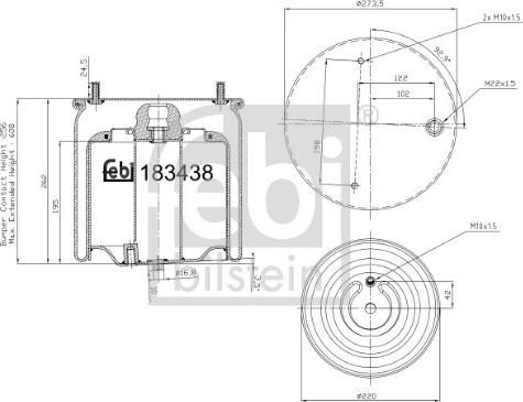 Febi Bilstein 183438 - Pneimoatsperes spilvens, Pneimopiekare autodraugiem.lv