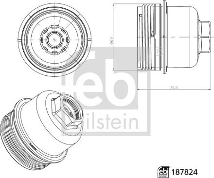 Febi Bilstein 187824 - Vāks, Eļļas filtra korpuss autodraugiem.lv