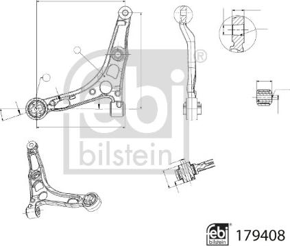 Febi Bilstein 179408 - Neatkarīgās balstiekārtas svira, Riteņa piekare autodraugiem.lv