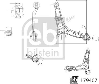 Febi Bilstein 179407 - Neatkarīgās balstiekārtas svira, Riteņa piekare autodraugiem.lv