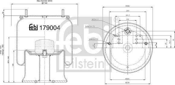 Febi Bilstein 179004 - Pneimoatsperes spilvens, Pneimopiekare autodraugiem.lv