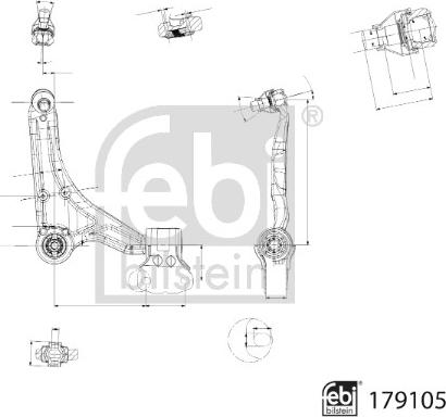 Febi Bilstein 179105 - Neatkarīgās balstiekārtas svira, Riteņa piekare autodraugiem.lv