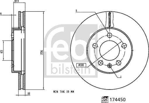 Febi Bilstein 174450 - Bremžu diski autodraugiem.lv