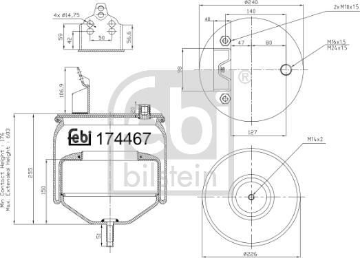 Febi Bilstein 174467 - Pneimoatsperes spilvens, Pneimopiekare autodraugiem.lv