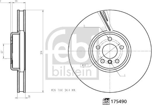 Febi Bilstein 175490 - Bremžu diski autodraugiem.lv