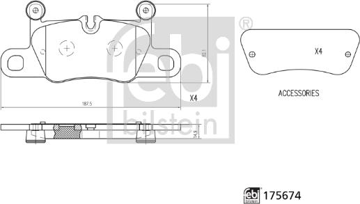 Febi Bilstein 175674 - Bremžu uzliku kompl., Disku bremzes autodraugiem.lv