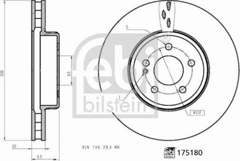 Febi Bilstein 175180 - Bremžu diski autodraugiem.lv