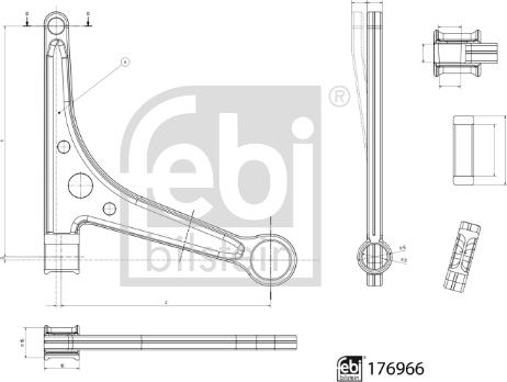 Febi Bilstein 176966 - Neatkarīgās balstiekārtas svira, Riteņa piekare autodraugiem.lv