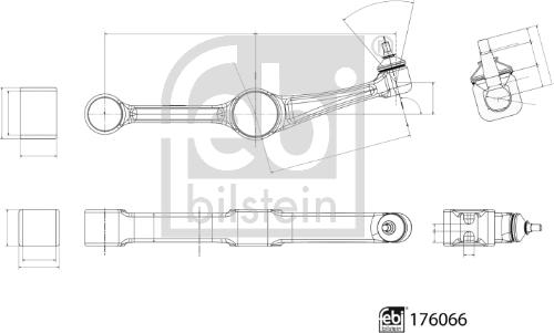 Febi Bilstein 176066 - Neatkarīgās balstiekārtas svira, Riteņa piekare autodraugiem.lv