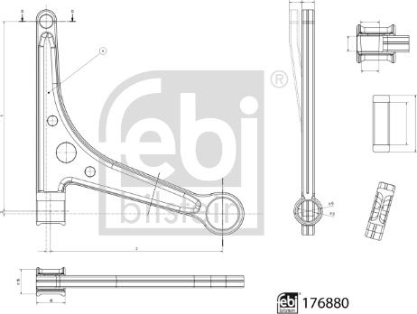 Febi Bilstein 176880 - Neatkarīgās balstiekārtas svira, Riteņa piekare autodraugiem.lv