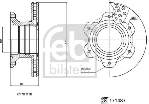 Febi Bilstein 171483 - Bremžu diski autodraugiem.lv