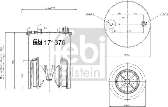 Febi Bilstein 171376 - Pneimoatsperes spilvens, Pneimopiekare autodraugiem.lv