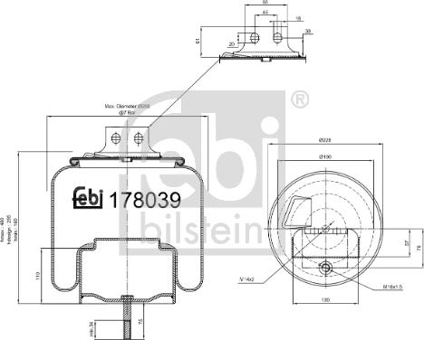 Febi Bilstein 178039 - Pneimoatsperes spilvens, Pneimopiekare autodraugiem.lv