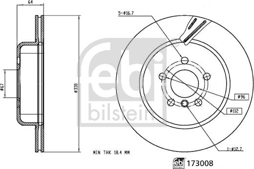 Febi Bilstein 173008 - Bremžu diski autodraugiem.lv