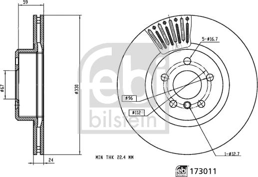 Febi Bilstein 173011 - Bremžu diski autodraugiem.lv