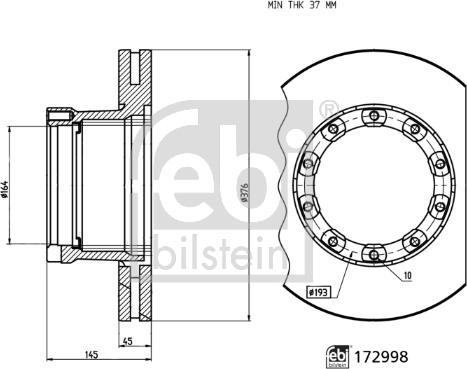 Febi Bilstein 172998 - Bremžu diski autodraugiem.lv