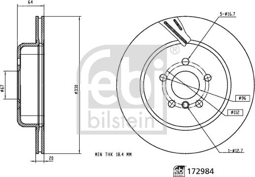 Febi Bilstein 172984 - Bremžu diski autodraugiem.lv