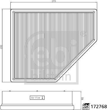 Febi Bilstein 172768 - Gaisa filtrs autodraugiem.lv