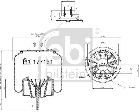 Febi Bilstein 177161 - Pneimoatsperes spilvens, Pneimopiekare autodraugiem.lv