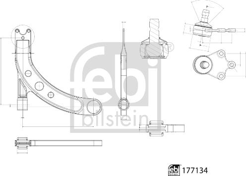 Febi Bilstein 177134 - Neatkarīgās balstiekārtas svira, Riteņa piekare autodraugiem.lv