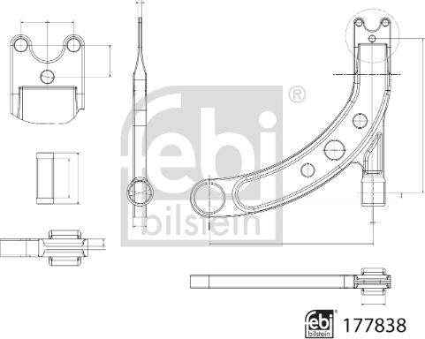 Febi Bilstein 177838 - Neatkarīgās balstiekārtas svira, Riteņa piekare autodraugiem.lv