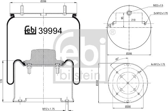 Febi Bilstein 39994 - Pneimoatsperes spilvens, Pneimopiekare autodraugiem.lv