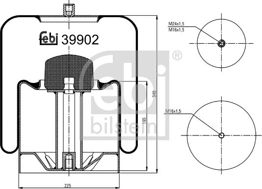 Febi Bilstein 39902 - Pneimoatsperes spilvens, Pneimopiekare autodraugiem.lv