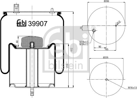 Febi Bilstein 39907 - Pneimoatsperes spilvens, Pneimopiekare autodraugiem.lv