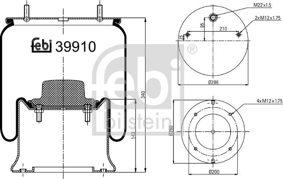 Febi Bilstein 39910 - Pneimoatsperes spilvens, Pneimopiekare autodraugiem.lv