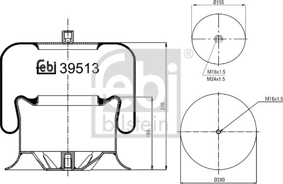 Febi Bilstein 39513 - Pneimoatsperes spilvens, Pneimopiekare autodraugiem.lv