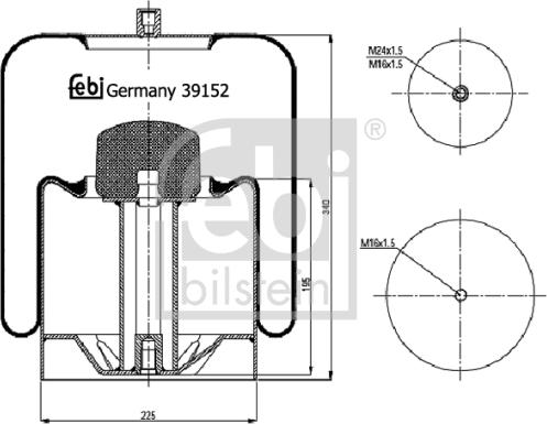 Febi Bilstein 39152 - Pneimoatsperes spilvens, Pneimopiekare autodraugiem.lv