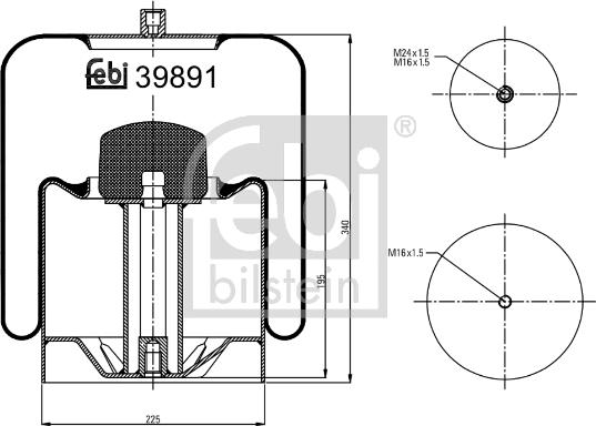 Febi Bilstein 39891 - Pneimoatsperes spilvens, Pneimopiekare autodraugiem.lv