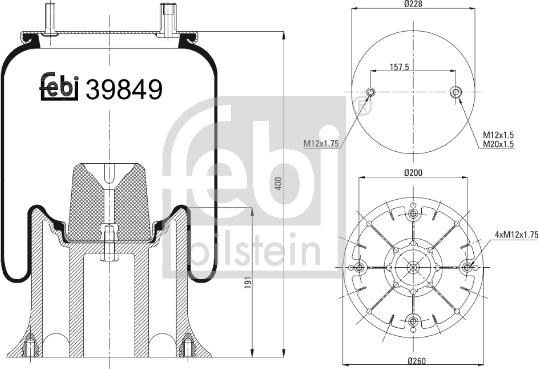 Febi Bilstein 39849 - Pneimoatsperes spilvens, Pneimopiekare autodraugiem.lv