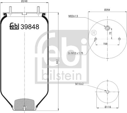 Febi Bilstein 39848 - Pneimoatsperes spilvens, Pneimopiekare autodraugiem.lv