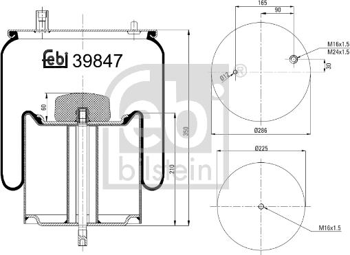 Febi Bilstein 39847 - Pneimoatsperes spilvens, Pneimopiekare autodraugiem.lv