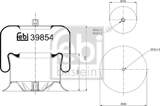 Febi Bilstein 39854 - Pneimoatsperes spilvens, Pneimopiekare autodraugiem.lv