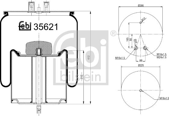 Febi Bilstein 35621 - Pneimoatsperes spilvens, Pneimopiekare autodraugiem.lv