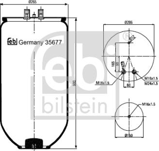 Febi Bilstein 35677 - Pneimoatsperes spilvens, Pneimopiekare autodraugiem.lv