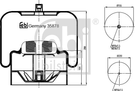 Febi Bilstein 35878 - Pneimoatsperes spilvens, Pneimopiekare autodraugiem.lv